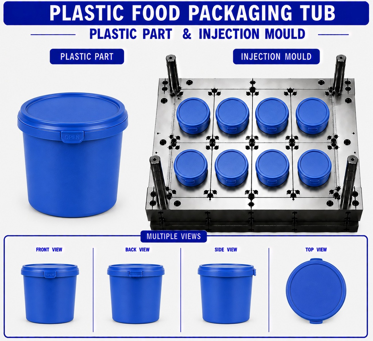 Plastic Food Packaging Tub Mould and Moulding Service